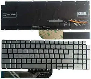 US Silver Backlit Keyboard for Dell Inspiron 15 5584 15-5584 15 5501 15-5501