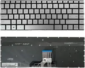 US Silver Backlit Keyboard for HP Envy 13-AQ 13T-AQ000 13-AQ0005NR 13-AQ0007CA