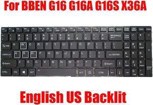 Laptop Replacement Keyboard For BBEN G16 G16A G16S X36A English US Backlit