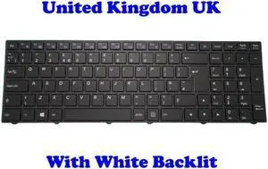 Backlit UK Keyboard For CLEVO N350DV N350DW N550RC N550RN N551RC N650DU N750WU
