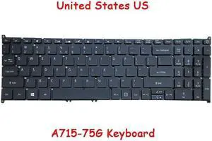 Laptop Keyboard For ACER Aspire A715-75G With Backlit United States US Black
