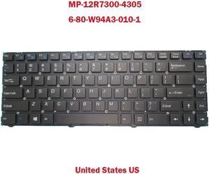 W94 Keyboard For CLEVO W940SU MP-12R7300-4305 6-80-W94A3-010-1 English No Frame