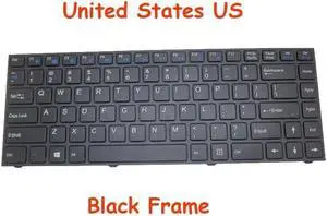 Keyboard For CLEVO W940SU MP-12R73US-4302 6-80-W9400-011-1 English Black Frame