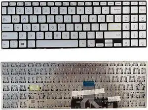 Laptop Keyboard For ASUS V521 V521FA Silver United States US Without Frame