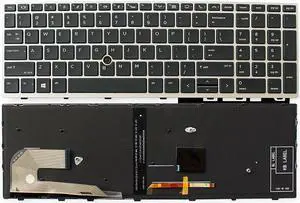 Laptop US Keyboard For HP ZBook 15u G5 ZBook 15u G6 Backlit With Point Stick