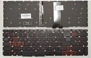 US Keyboard for Acer Nitro 4 AN515-54 AN715-51 N18C3  (Red siDE Backlit)Assemble