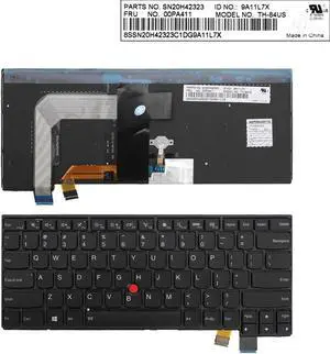 US Keyboard for ThinkPad T460S T470S BLACK Backlit For Win8 00PA411 SN20H42323