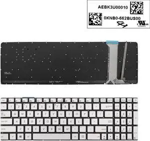 Keyboard for ASUS N551 N551J N551JB N551JK N551JM N551JQ SILVER US Backlit