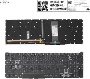 Keyboard for Acer Nitro4 an515 54 an515 43 an517 51 an715 51 Colorful Backlit US