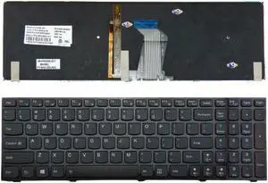 US Laptop Keyboard for LENOVO Y590 Y500 Y510P BLACK FRAME BLACK ReDE Backlit