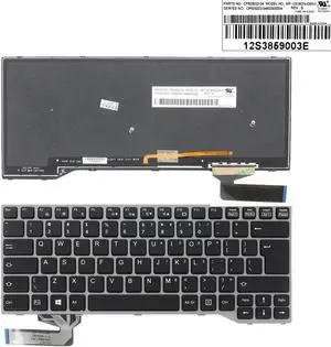 Keyboard for Fujitsu Lifebook E733 E744 E734 E743 GRAY Backlit Big Enter  US
