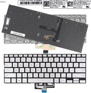 US Keyboard for ASUS ZenBook UX433FA UX433FN SILVER Backlit