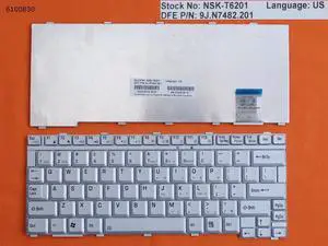 US Keyboard for Toshiba Satellite U300 U305 SILVER