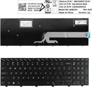 Keyboard for Dell Inspiron  15-5000 Series 5547 5521 5542 BLACK FRAME US BLACK