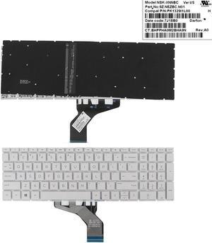 US keyboard for HP Pavilion 15-DA 250 255 G7 Gen7 WHITE ( backlit  Small Enter )
