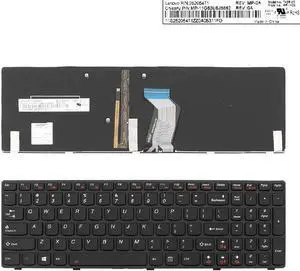Keyboard for LENOVO Y580 GRAY FRAME BLACK(Backlit.WIN8) US(25205471)
