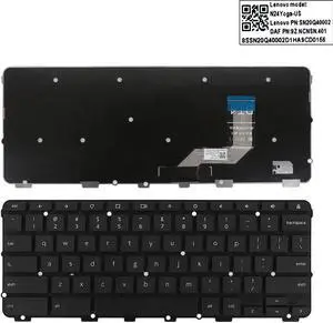 Keyboard for LENOVO CHROMEBOOK 100E N24 N3350 BLACK FRAME BLACK (Win8) US