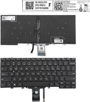 US Keyboard For DELL Latitud E5200 3300 5300 7200 7300 3301 7290 5310 Black