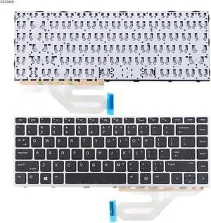 US Keyboard for HP Probook 430 G5 440 G5 445 G5 Silver FRAME BLACK