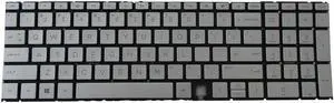 Silver Backlit Keyboard for HP ENVY 15-ED 15T-ED 15M-ED Laptops