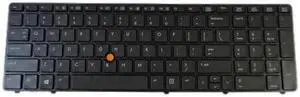 US Keyboard with Black Frame including  Pointer for HP Elitebook 8560P Replaces 641179-001