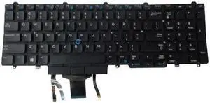 Backlit Keyboard with Pointer including  Buttons for Dell Precision 7710 Laptops - 383D7