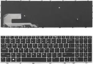 Keyboard for HP Elitebook 850 G5 755 G5 ZBook 15u G5 BLACK FRAME BLACK US