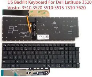 US Backlit Keyboard for Dell LatituDE 3520 NO frame Vostro 3510 3520 5510 5515 7510 7620