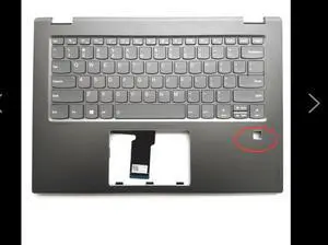 replacement backlit keyboard for Lenovo Yoga 520-14IKB Flex 5 1470 with Palmrest with fingerprint hole Black / White