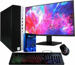 HP EliteDesk 800G4 Desktop Computer | Hexa Core Intel i5 (3.2) | 16GB DDR4 RAM | 500GB SSD Solid State | Windows 11 Professional | 22in LCD Monitor | Home or Office PC
