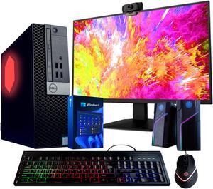 Dell Optiplex 5060 (RGB) Desktop Bundle | Quad Core Intel i5 (3.2GHz) | 8GB DDR4 RAM | 500GB SSD Solid State | Windows 11 Pro | 22 inch Monitor + Webcam, RGB Keyboard, RGB Mouse & RGB Desktop Speakers