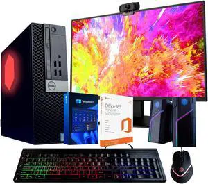 Dell Optiplex 5060 (RGB) Desktop Bundle | Quad Core Intel i5 (3.2GHz) | 8GB DDR4 RAM | 500GB SSD | Windows 11 Pro + Microsoft Office | 22 inch Monitor + Webcam, RGB Keyboard, Mouse & Desktop Speakers Dell Optiplex 5060 (RGB) Desktop Bundle | Quad Core Intel i5 (3.2GHz) | 8GB DDR4 RAM | 500GB SSD | Windows 11 Pro + Microsoft Office | 22 inch Monitor + Webcam, RGB Keyboard, Mouse & Desktop Speakers