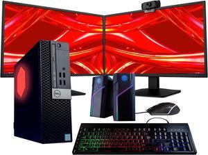 Dell Optiplex 5050 (RGB) Desktop Computer | Quad Core Intel i5 (3.2) | 16GB DDR4 RAM | 500GB SSD | Ultimate RGB Desktop Kit | Dual 22in LCD Monitor | 5G-WiFi & Bluetooth | Windows 10 Pro