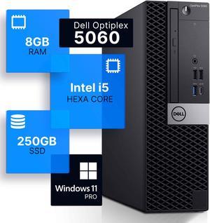 Dell Optiplex 5060 Desktop Computer | Hexa Core Intel i5 (3.2) | 8GB DDR4 RAM | 250GB SSD Solid State | Windows 11 Professional  | Home or Office PC