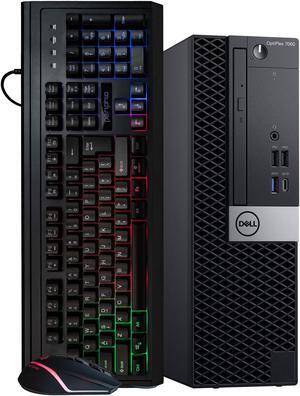 Dell Optiplex 7060 Desktop Computer Bundle + RGB Keyboard & Mouse | Hexa Intel i5 (3.2) | 16GB DDR4 RAM | 500GB SSD Solid State | Windows 11 Professional  | WiFi + Bluetooth | Home or Office PC