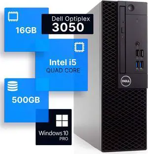 Dell Optiplex 3050 Desktop Computer | Intel i5-6500 (3.2) | 16GB DDR4 RAM | 500GB SSD Solid State | Windows 10 Professional  | Home or Office PC