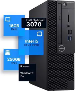 Dell Optiplex 3070 Desktop Computer | Intel i5-9500 (3.2) | 16GB DDR4 RAM | 500GB SSD Solid State | Windows 11 Professional  | Home or Office PC
