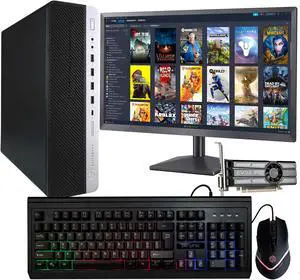 HP Prebuilt Gaming Desktop Computer | Intel i7 + GeForce GT 1030 2GB GPU | 1080p Gaming PC | 16GB DDR4 RAM | 1TB SSD   | Internal Wi-Fi 6 PCIe Adapter | Windows 11 Pro | 22in LCD Monitor