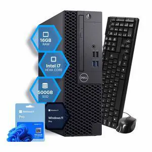 Dell OptiPlex 3070 Desktop PC | Intel Core i7 9thth Gen Hexa Core | 16GB RAM | 500GB SSD | Windows 11 Pro | WiFi + Bluetooth | Wired Keyboard & Mouse Dell OptiPlex 3070 Desktop PC | Intel Core i7 9thth Gen Hexa Core | 16GB RAM | 500GB SSD | Windows 11 Pro | WiFi + Bluetooth | Wired Keyboard & Mouse