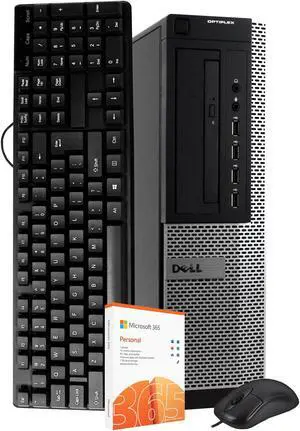 Dell Optiplex Desktop Computer | Quad Core Intel i5 (3.2GHz) | 4GB DDR3 RAM | 250GB HDD Hard Disk Drive | Windows 10 Home  | Microsoft Office 365 | Home or Office PC (Renewed)