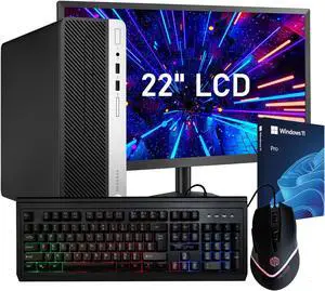 HP ProDesk 400 G5 Desktop Bundle | Quad Core Intel i5 (3.0GHz) | 32GB DDR4 RAM | 1TB SSD Solid State | Windows 11 Pro | 22 inch Monitor + RGB Keyboard, RGB Mouse  | WiFi + Bluetooth