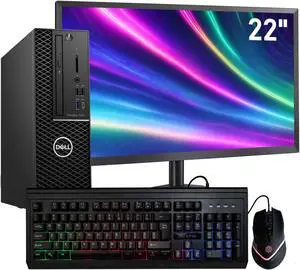 DELL Precision 3431 Home and Business Desktop PC w/ 22in Monitor | Intel Core i7-9700 upto 4.70GHz | 16GB DDR4 RAM | 500GB SSD Solid State | RGB Keyboard, RGB Mouse | WiFi + Bluetooth | Windows 11 Pro