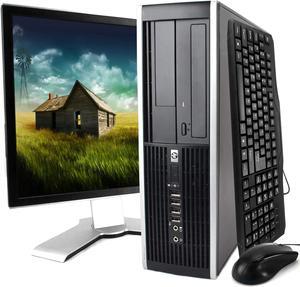 HP Silver Compaq 8000 Desktop Intel Core 2 Duo E8400 (2.9 GHz) 4GB 500GB HDD Intel GMA 4500 DVD-ROM Win 10 Home 20" Monitor Display WiFi