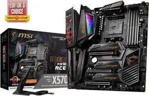 MSI MEG X570 ACE Gaming Motherboard (AMD AM4, DDR4, PCIe 4.0, SATA 6Gb/s, M.2, USB 3.2 Gen 2, AX Wi-Fi 6, 2.5G LAN, ATX)
