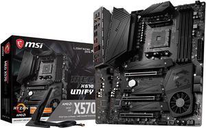 MSI Meg X570 Unify AMD AM4, DDR4, PCIe 4.0, SATA M.2 Bluetooth 5 ATX Motherboard
