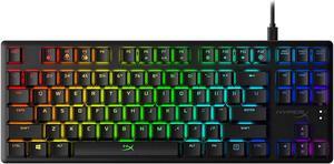 HyperX HX-KB7AQX-US Alloy Origins Core  Mechanical Gaming Keyboard, Software-Controlled Light & Macro Customization, ABS Pudding Keycaps, Media Controls, RGB LED Backlit, Linear Switch Red