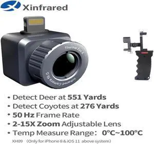Xinfrared XH09 Thermal Camera and Night Vision Monocular with 384×288 IR Resolution, 870m Detection Range, 50Hz High Frame Rate, AItemp Technology, for Home Improvement and Outdoor Use , ios