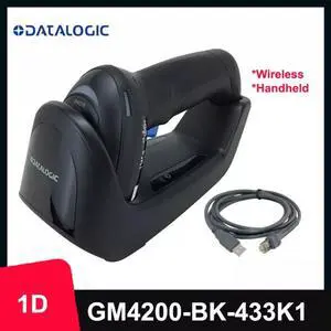 New Datalogic GM4200-BK-433K1 1D Wireless Barcode Scanner USB Kit With Cradle