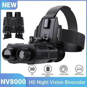 1080P 3D NV8000 Night Vision Binoculars Goggles Head Mount Infrared Night Vision