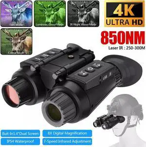 NV8000 3D Night Vision Binoculars Goggles 1080P Head Mount Infrared Night Vision